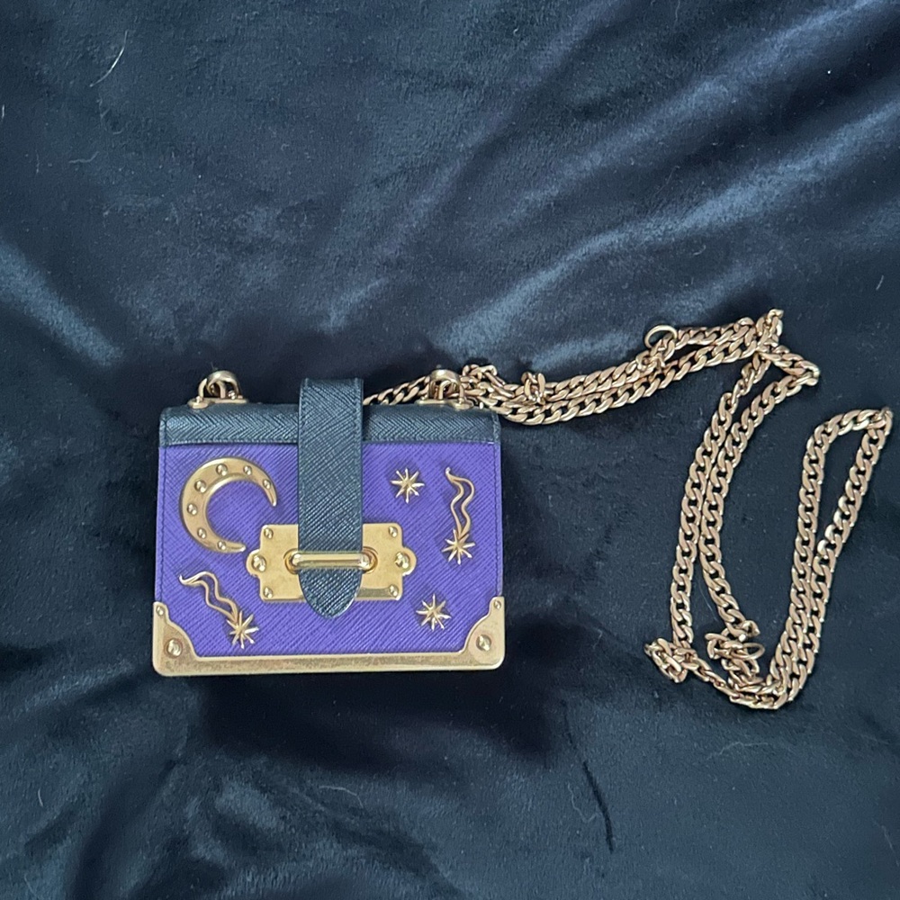 Prada Purple Cahier Leather Crossbody Bag - AUTHETIC - NEW